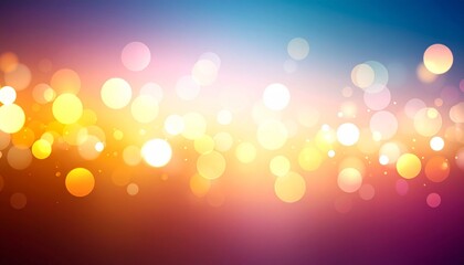 Dreamy abstract background with circular bokeh lights and smooth gradient from blue to pink and orange.