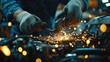 © sarayut - Close Up of a Mechanic's Hands Repairing an Engine with Bright Sparks