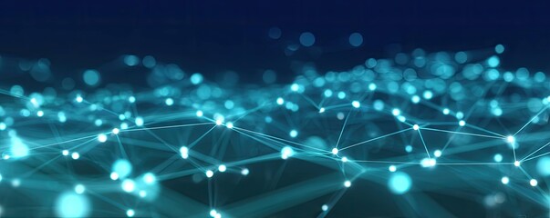 Blue Abstract Digital Background with Glowing Connections in a Dynamic Technology Visual Design