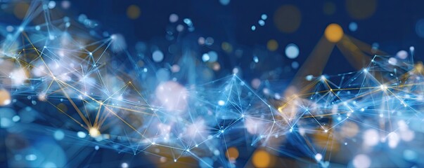 Dynamic Abstract Blue Digital Network Background with Glowing Artscale for Tech Visuals