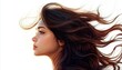 © Tetiana - Stunning Portrait Of A Brunette Beauty With Flowing Hair, Capturing Her Elegance And Graceful Movement In The Wind.
