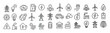 © DesignerThc - Renewable energy vector web icon set in modern line style, sustainable power system icons for web and mobile app, including solar, wind, hydrogen, EV charging and low emission energy illustration