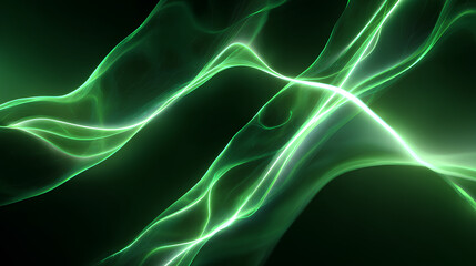 Wall Mural - Green electric glowing vibrant on white backgrounds 3d illustrations Stock Illustration
