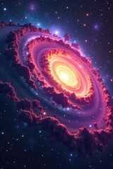 Wall Mural - Vibrant Nebula Swirls Hint at Alien Civilization and Habitable Planets