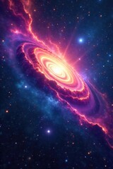 Wall Mural - Celestial Vortex Vibrant Nebulae and Colliding Galaxies Paint a Breathtaking Cosmic Landscape of Iridescent Stardust and Ethereal Light