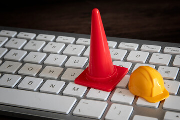 warning under construction , website under maintenance , troubleshooting and fixing