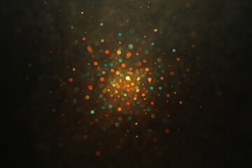 Wall Mural - An abstract explosion of colorful dots against a dark backdrop, symbolizing chaos or disorder