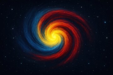 Wall Mural - A swirling galaxy in a starry night sky