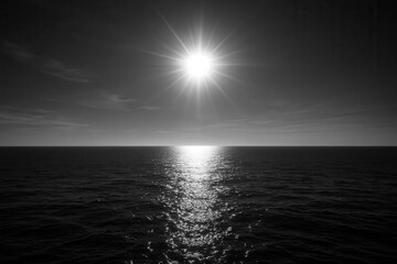 Wall Mural - a solitary sunlight splash on the horizon