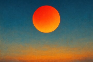 Wall Mural - A Symphony of Orange and Blue Hues