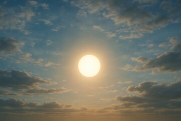 Wall Mural - a serene sunset over a cloudy sky