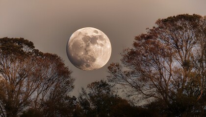 Wall Mural - full moon muted earth tones