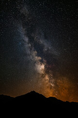 Canvas Print - milky way above the pyrenees mountain in france