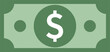 © Pvect02 - Cartoon Green Dollar Bill Illustration with Dollar Sign on transparent background