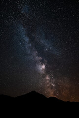 Canvas Print - starry night above the pyrenees mountain in france
