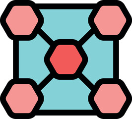 Wall Mural - interconnected hexagonal nodes forming a blockchain network, symbolizing a decentralized and distrib