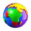 © All STAR - 3d colorful cartoon earth globe isolated on transparent background