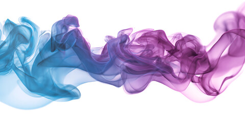 Canvas Print - wave of blue and purple smoke on white or transparent background. design element. gradient. colored 
