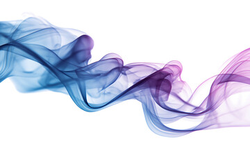 Canvas Print - wave of blue and purple smoke on white or transparent background. design element. gradient. colored 
