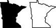 © Joe - Minnesota state border map outline and silhouette vector graphic isolated image	 icon