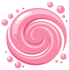 Wall Mural - whimsical pink swirl with bubbles