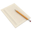 © Vector Boss - Wooden pencil lying on a test answer sheet with multiple choice bubbles isolated on transparent background