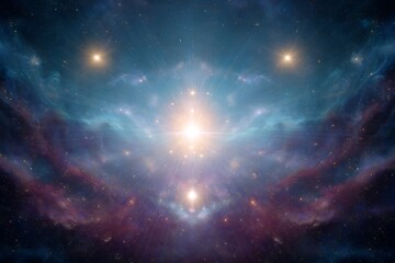Wall Mural - Rays of divine light shining through the clouds