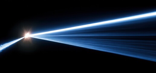 Wall Mural - Light beam streaks across a black backdrop
