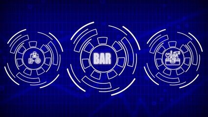 Project management concept animation. Business, Technology, Interne, Business, modern technology blue background 4k video .