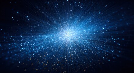 Wall Mural - Abstract explosion of light in deep space
