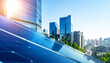 © Monmeo - City of the Future: A modern cityscape gleams under a brilliant sun, featuring a blend of skyscrapers and solar panels, symbolizing a commitment to environmental sustainability.