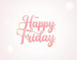 © kyme - Elegant 3D 'Happy Friday' Script in Blush Pink with Gold Edges