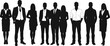© Its Pro Here - Business team silhouettes, corporate office workers, professional people group, company staff illustration, teamwork concept, employee collaboration vector, workplace business people design