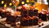 Decadent Honey-Drizzled Bacon Brownies, Close-Up
