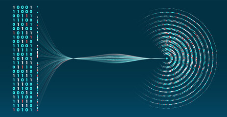 Data analysis in qualitative research. Big data code representation. Futuristic network or business analytics. Graphic concept for your design