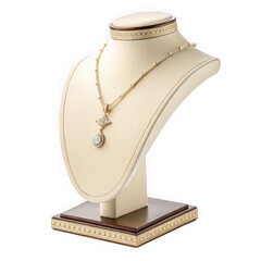3d elegant necklace display bust isolated on transparent background