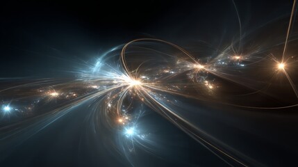 Wall Mural - Abstract Cosmic Light Trails And Particles