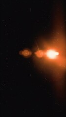 Wall Mural - Abstract Background of Dark Space with Orange Light Bokeh and Stars