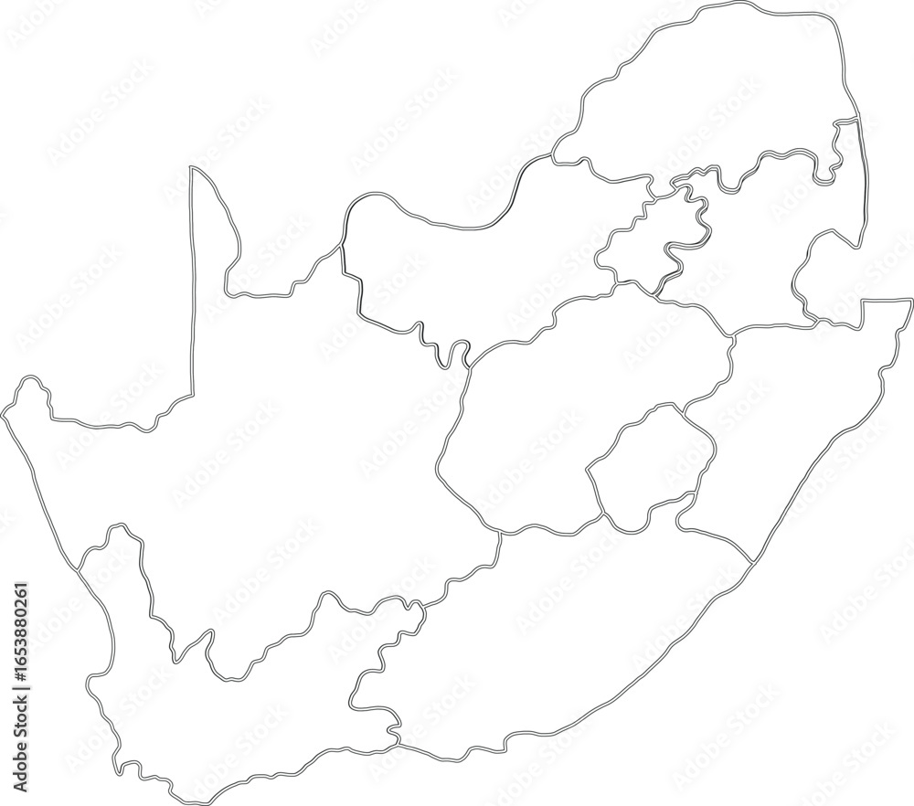 Simple Outline Map Of South Africa Stock Vector Adobe Stock 1000 F 1653880261 