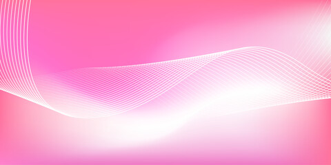 Wall Mural - abstract pink gradient background with shining lines waves. minimalist background for banner, poster