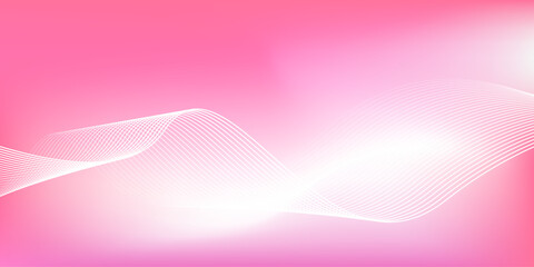 Wall Mural - abstract pink gradient background with shining lines waves. minimalist background for banner, poster