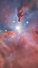 Wall Mural - Colorful Nebula Glowing With Stars In Deep Space Photography
