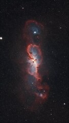 Wall Mural - Deep Space Nebula Formation Illuminated By Distant Stars Of Red And Blue