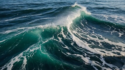 Wall Mural - a mesmerizing wave crashing with white foam on a vibrant turquoise sea.