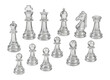© OMD - Classic glass chess pieces arranged for a strategic game.