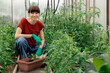 © Westend61 - Smiling person growing organic vegetables indoors in greenhouse