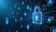 © Maryna - Digital illustration of glowing padlock security, integrated with circuit board pattern. Features behavioral analysis, real-time monitoring, access policies, alerts for secure internal environments.