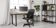© Pixel-Shot - Interior of office with desk, chair and shelf unit