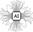 © Zaiba - AI microchip illustration vector — central chip with “AI” text and radiating circuitry lines symbolizing artificial intelligence and digital connectivity