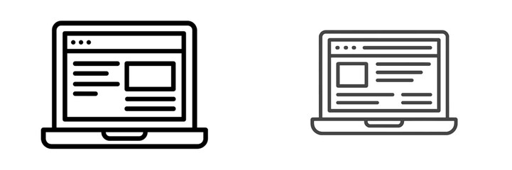 Minimalist laptop icons representing web design and development with a focus on digital aesthetics